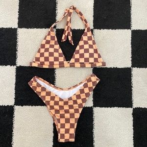 Checkered Print Bikini